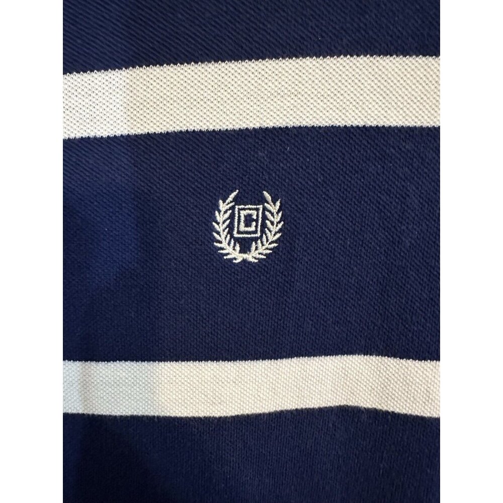 Chaps by Ralph Lauren Men’s Polo Golf 2 Button Shirt Size XL Navy White Stripe - Picture 3 of 10